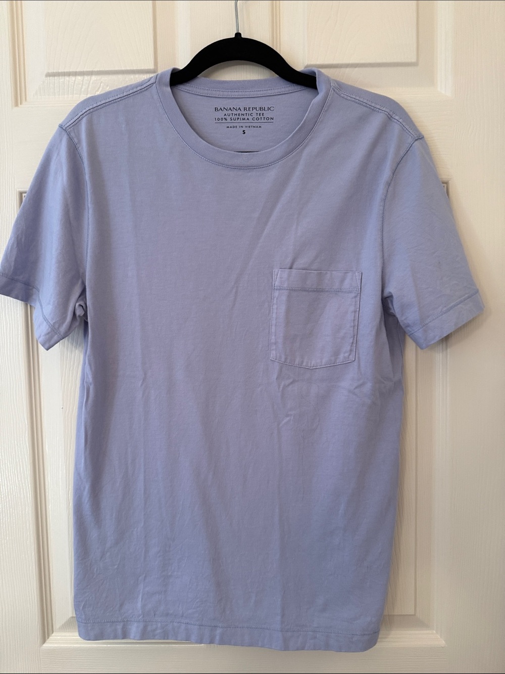 Banana Republic Blue Short-Sleeve Pocket Tee - Men's Crewneck